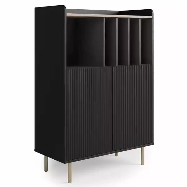 Dunelm Georgi Vinyl Cabinet Black 4 Dunelm Georgi Vinyl Cabinet Black - Image 2