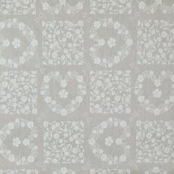 Dunelm By The Metre Floral Hearts Natural PVC