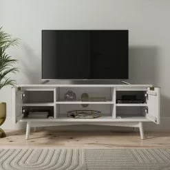 Dunelm Neena TV Unit, White Wash Acacia Wood -dining room furniture Shop 30781311 alt02