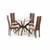 Julian Bowen Chelsea Small Round Glass Dining Table With 4 Cayman Dining Chairs 2 Julian Bowen Chelsea Small Round Glass Dining Table With 4 Cayman Dining Chairs -dining room furniture Shop 30794182