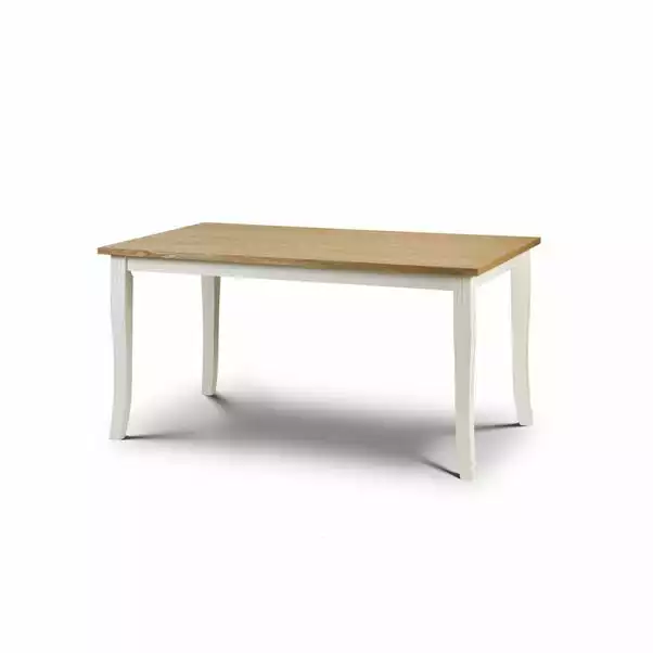 Julian Bowen Davenport Rectangular Dining Table With 4 Dining Chairs Ivory With Oak 4 Julian Bowen Davenport Rectangular Dining Table With 4 Dining Chairs Ivory With Oak - Image 2