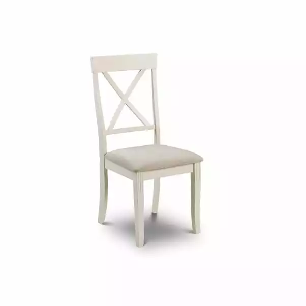 Julian Bowen Davenport Rectangular Dining Table With 4 Dining Chairs Ivory With Oak 5 Julian Bowen Davenport Rectangular Dining Table With 4 Dining Chairs Ivory With Oak - Image 3