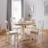 Julian Bowen Davenport Round Pedestal Dining Table With 4 Dining Chairs