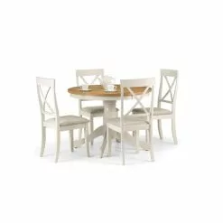 Julian Bowen Davenport Round Pedestal Dining Table With 4 Dining Chairs 9 Julian Bowen Davenport Round Pedestal Dining Table With 4 Dining Chairs -dining room furniture Shop 30794219 alt03