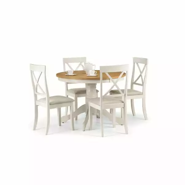 Julian Bowen Davenport Round Pedestal Dining Table With 4 Dining Chairs 6 Julian Bowen Davenport Round Pedestal Dining Table With 4 Dining Chairs - Image 4