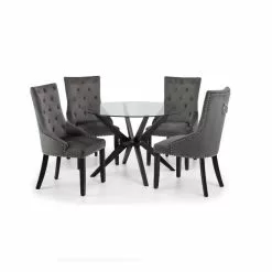 Julian Bowen Hayden Round Glass Dining Table 13 Julian Bowen Hayden Round Glass Dining Table -dining room furniture Shop 30794260 alt05