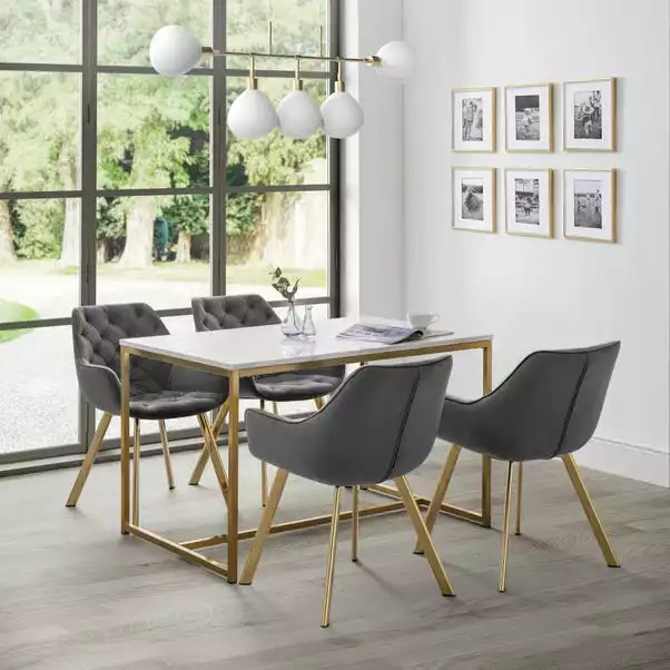Julian Bowen Scala Rectangular Dining Table Gold 3 Julian Bowen Scala Rectangular Dining Table Gold