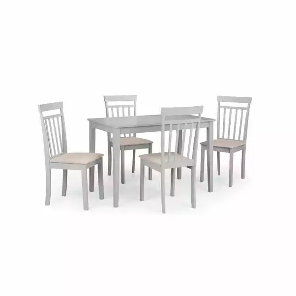 Julian Bowen Taku Rectangular Grey Dining Table With 4 Coast Grey Chairs 3 Julian Bowen Taku Rectangular Grey Dining Table With 4 Coast Grey Chairs