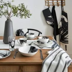 Dunelm Abstract Brushstroke 12 Piece Dinner Set -dining room furniture Shop 30794664 alt02