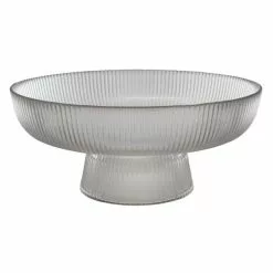 Dunelm Ribbed Glass Serve Bowl