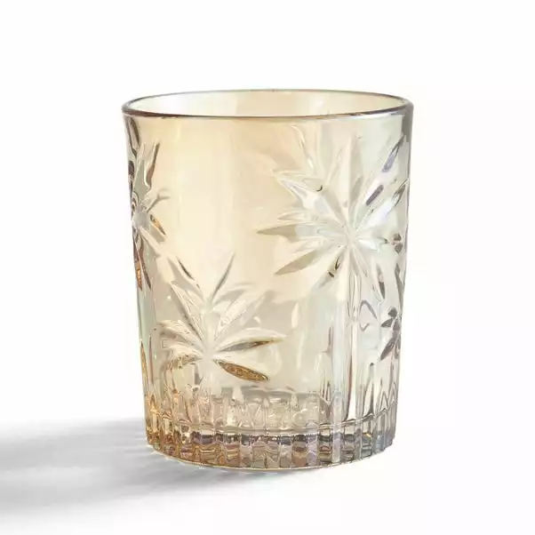Dunelm Luxe Palm Amber Tumbler Glass 5 Dunelm Luxe Palm Amber Tumbler Glass - Image 3