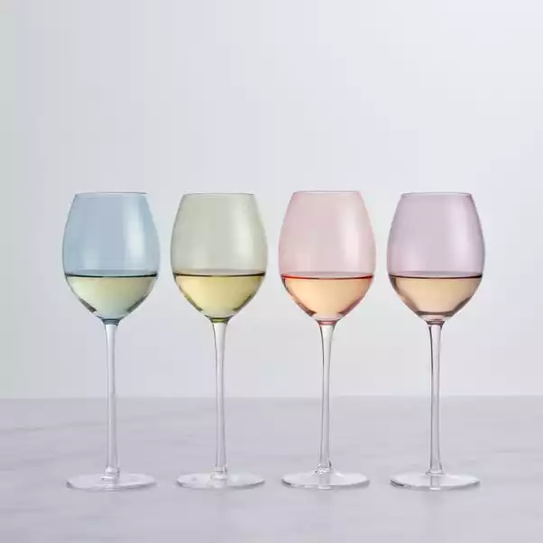 Dunelm Set Of 4 Pastel Wine Glasses 3 Dunelm Set Of 4 Pastel Wine Glasses
