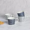 Dunelm Set Of 4 Blue And White Stripe Mugs -dining room furniture Shop 30797565