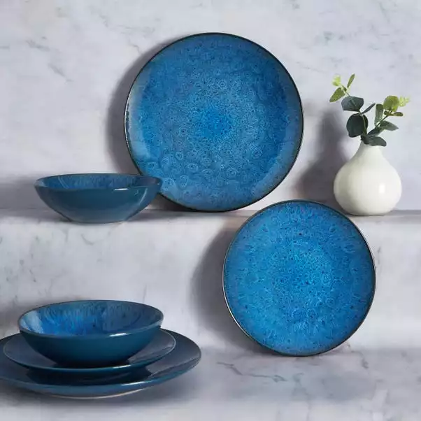 Dunelm Reactive Blue 12 Piece Dinner Set 3 Dunelm Reactive Blue 12 Piece Dinner Set