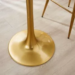 Dunelm Silas White Faux Marble Bar Table Gold -dining room furniture Shop 30802254 alt02