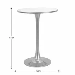 Dunelm Silas White Faux Marble Bar Table Gold -dining room furniture Shop 30802254 alt04