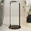 Dunelm Aiko Side Table With 1 LED Light Black And Faux Marble -dining room furniture Shop 30802418