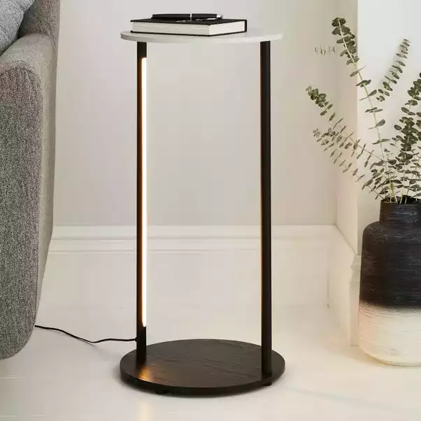 Dunelm Aiko Side Table With 1 LED Light Black And Faux Marble 3 Dunelm Aiko Side Table With 1 LED Light Black And Faux Marble