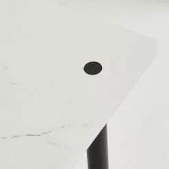 Dunelm Aiko Console Table With 2 LED Lights Black And Faux Marble -dining room furniture Shop 30802419 alt02