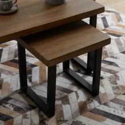 Dunelm Freddie Rustic Wood Effect Nest Coffee Table 9 Dunelm Freddie Rustic Wood Effect Nest Coffee Table -dining room furniture Shop 30809245 alt01