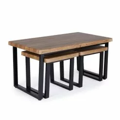 Dunelm Freddie Rustic Wood Effect Nest Coffee Table 10 Dunelm Freddie Rustic Wood Effect Nest Coffee Table -dining room furniture Shop 30809245 alt02