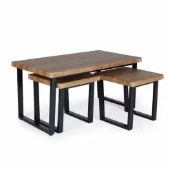 Dunelm Freddie Rustic Wood Effect Nest Coffee Table 11 Dunelm Freddie Rustic Wood Effect Nest Coffee Table -dining room furniture Shop 30809245 alt03