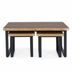 Dunelm Freddie Rustic Wood Effect Nest Coffee Table 12 Dunelm Freddie Rustic Wood Effect Nest Coffee Table -dining room furniture Shop 30809245 alt04