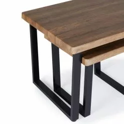 Dunelm Freddie Rustic Wood Effect Nest Coffee Table 13 Dunelm Freddie Rustic Wood Effect Nest Coffee Table -dining room furniture Shop 30809245 alt05