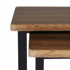 Dunelm Freddie Rustic Wood Effect Nest Of Tables -dining room furniture Shop 30809247 alt04