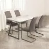 Dunelm Alden Rectangular 4 Seater Dining Table Marble Effect Glass -dining room furniture Shop 30816915
