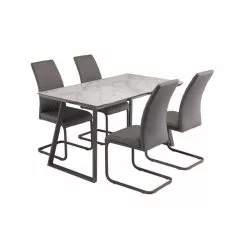 Dunelm Alden Rectangular 4 Seater Dining Table Marble Effect Glass -dining room furniture Shop 30816915 alt02