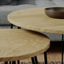 Dunelm Bella Coffee Nest Set Oak Effect -dining room furniture Shop 30817122 alt02