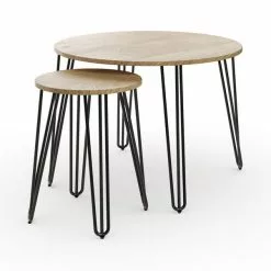 Dunelm Bella Coffee Nest Set Oak Effect -dining room furniture Shop 30817122 alt04