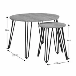 Dunelm Bella Coffee Nest Set Oak Effect -dining room furniture Shop 30817122 alt05