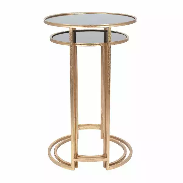 Pacific Lifestyle Pacific Veneziano Set Of 2 Nest Of Tables, Iron & Glass 5 Pacific Lifestyle Pacific Veneziano Set Of 2 Nest Of Tables, Iron & Glass - Image 3