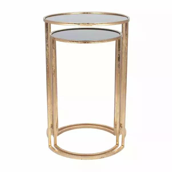 Pacific Lifestyle Pacific Veneziano Set Of 2 Nest Of Tables, Iron & Glass 6 Pacific Lifestyle Pacific Veneziano Set Of 2 Nest Of Tables, Iron & Glass - Image 4