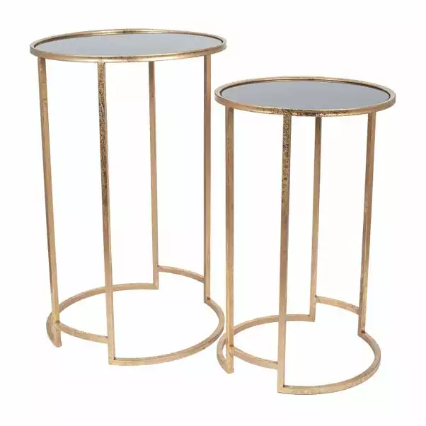 Pacific Lifestyle Pacific Veneziano Set Of 2 Nest Of Tables, Iron & Glass 7 Pacific Lifestyle Pacific Veneziano Set Of 2 Nest Of Tables, Iron & Glass - Image 5
